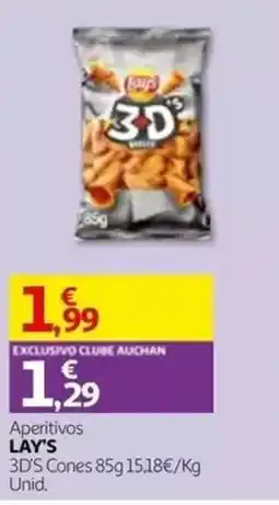 Auchan Aperitivos Lay's 3D's Cones promoção