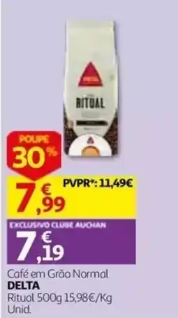 Auchan Café em Grão Normal Delta Ritual promoção