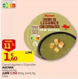 Auchan Creme Legumes c/ Espinafres Auchan promoção