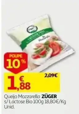Auchan Queijo Mozzarella Züger promoção