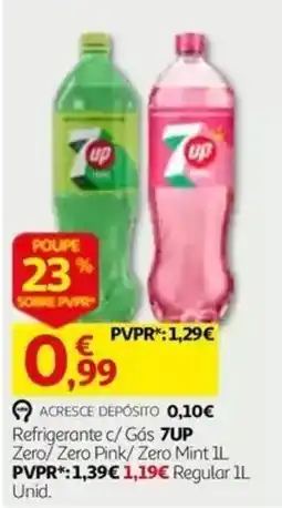 Auchan Refrigerante c/ Gás 7UP Zero/ Zero Pink/ Zero Mint 1L promoção