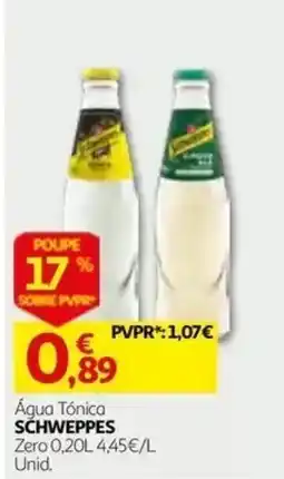 Auchan Água Tónica Schweppes Zero promoção