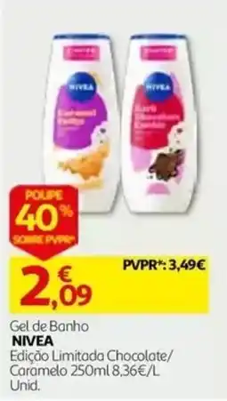 Auchan gel de banho nivea edição limitada chocolate/caramelo promoção
