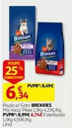 Auchan Ração p/ Gato BREKKIES promoção