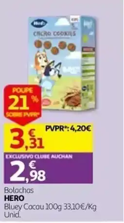 Auchan Bolachas Hero Bluey Cacau promoção