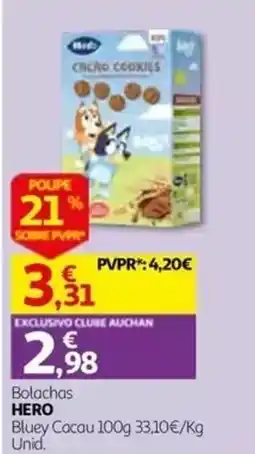 Auchan Bolachas Hero Bluey Cacau promoção