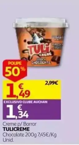 Auchan Creme p/ barrar tulicreme chocolate promoção