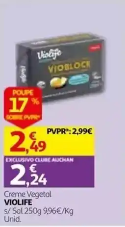 Auchan Creme Vegetal Violife promoção