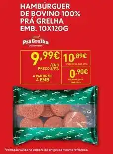 Recheio A+ - hamburguer de bovino 100% prà grelha emb. 10x120g promoção