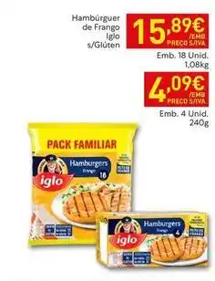 Recheio Iglo - hamburguer de frango promoção