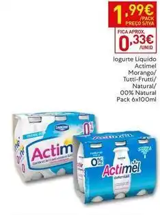 Recheio Go natural - iogurte liquido actimel morango / tutti-frutti/ natural / 00% natural promoção