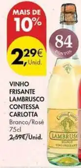 Pingo Doce Contesta carlota - vinho frisante lambrusco contessa promoção