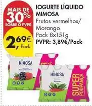 Pingo Doce Mimosa - iogurte liquido promoção