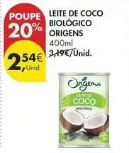 Pingo Doce Origens - leite de coco biologico promoção