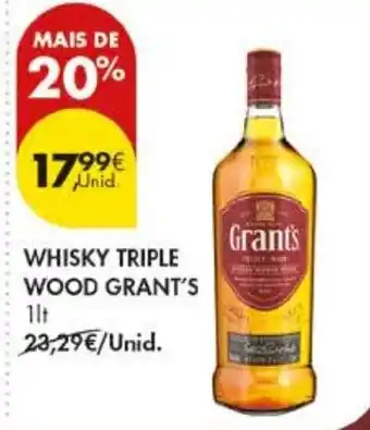 Pingo Doce whisky triple wood grant's promoção