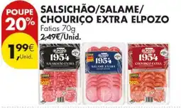 Pingo Doce salsichão/salame/chouriço extra elpozo promoção