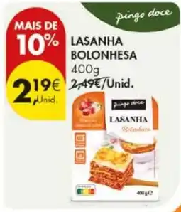 Pingo Doce lasanha bolonhesa pingo doce promoção