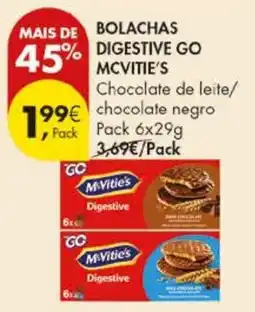 Pingo Doce Bolachas digestive go mcvitie's chocolate de leite/chocolate negro promoção