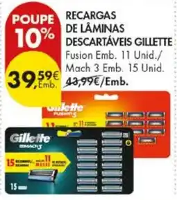Pingo Doce Recargas de lâminas descartáveis gillette promoção