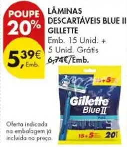 Pingo Doce lãminas descartáveis blue ii gillette promoção
