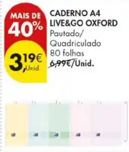 Pingo Doce Caderno a4 live&go oxford promoção