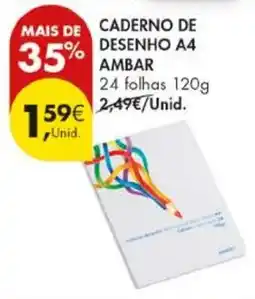 Pingo Doce Caderno de desenho a4 ambar promoção