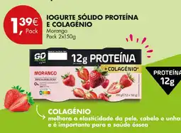Pingo Doce Go Active iogurte sólido proteína e colagénio morango promoção