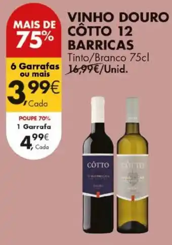 Pingo Doce vinho douro cotto 12 barricas promoção