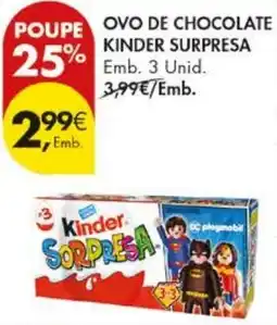 Pingo Doce Ovo de chocolate kinder surpresa promoção