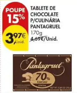 Pingo Doce Tablete de chocolate p/culinária pantagruel promoção