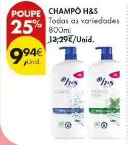 Pingo Doce Champô h&s promoção