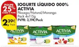 Pingo Doce Iogurte líquido activia promoção