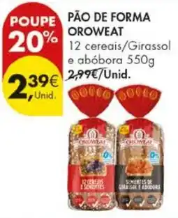 Pingo Doce Pão de forma oroweat promoção