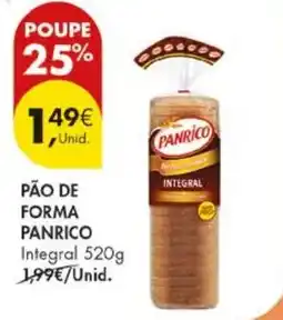 Pingo Doce Pão de forma panrico integral promoção