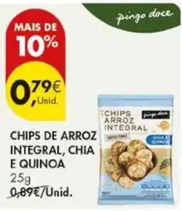 Pingo Doce chips de arroz integral, chia e quinoa pingo doce promoção