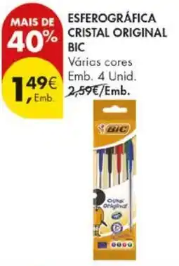 Pingo Doce esferográfica cristal original bic promoção
