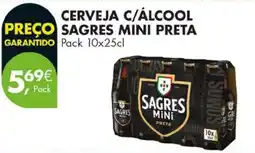 Pingo Doce cerveja c/álcool sagres mini preta promoção