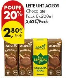 Pingo Doce Leite uht agros chocolate promoção