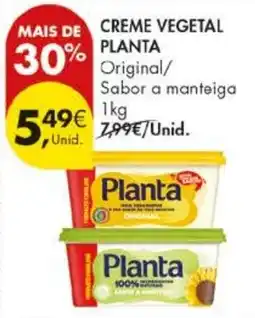 Pingo Doce Creme vegetal planta original sabor a manteiga promoção