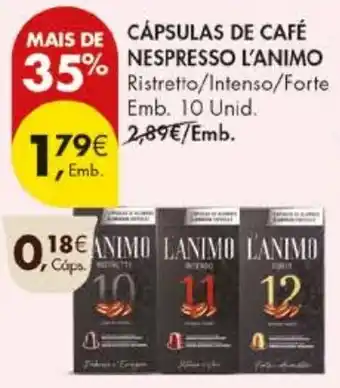 Pingo Doce Cápsulas de café nespresso l'animo promoção