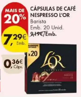 Pingo Doce cápsulas de café nespresso l'or barista promoção