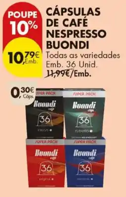 Pingo Doce cápsulas de café nespresso buondi promoção