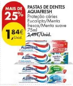Pingo Doce Pastas de dentes aquafresh promoção
