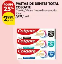 Pingo Doce pastas de dentes total colgate promoção