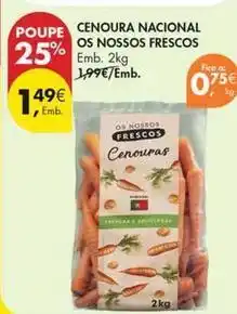 Pingo Doce A+ - cenoura nacional os nossos frescos promoção