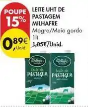 Pingo Doce Milhafre - leite uht de pastagem promoção