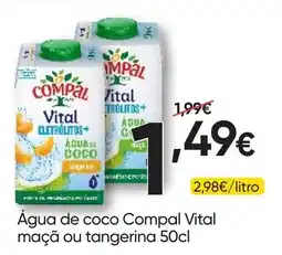 Froiz Água de coco Compal Vital maçã ou tangerina promoção