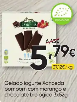 Froiz Gelado iogurte Xanceda bombom com morango e chocolate biológico promoção