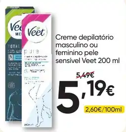 Froiz Creme depilatório masculino ou feminino pele sensível Veet promoção