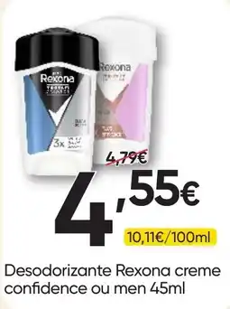 Froiz Desodorante rexona creme confidence ou men 45ml promoção